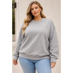 Mono B Gray Crewneck Sweatshirt 3XL Athleisure Cotton Fleece - New with tags